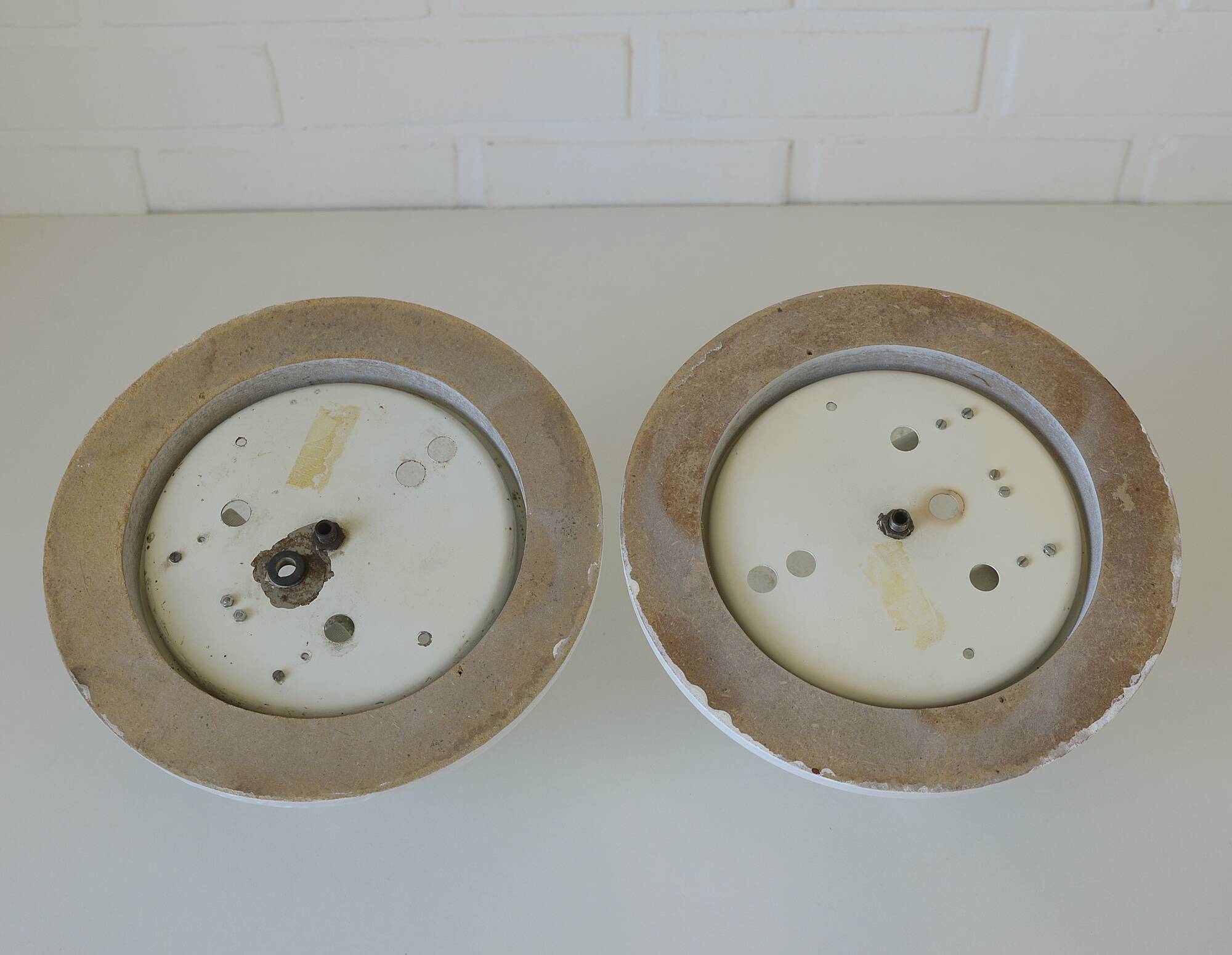 Vintage sconces set of 2 ceiling flush mount lights ice glass Austria 1970s