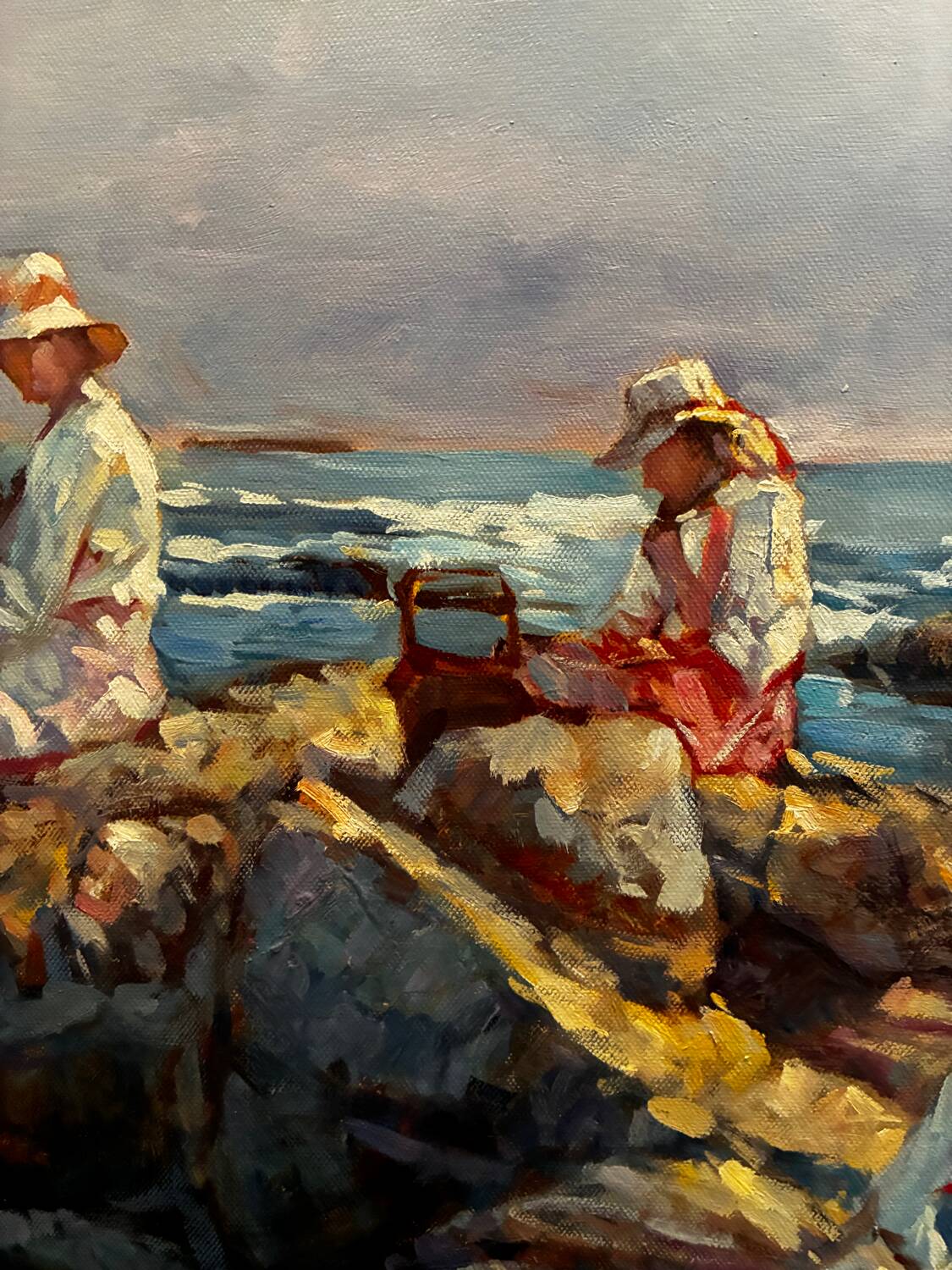 20th century seaside scene painting