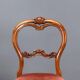 Antique Louis-Philippe chairs in walnut and fabric, Italy, 19th century.