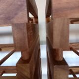 Set of 4 wooden wine bottle holders