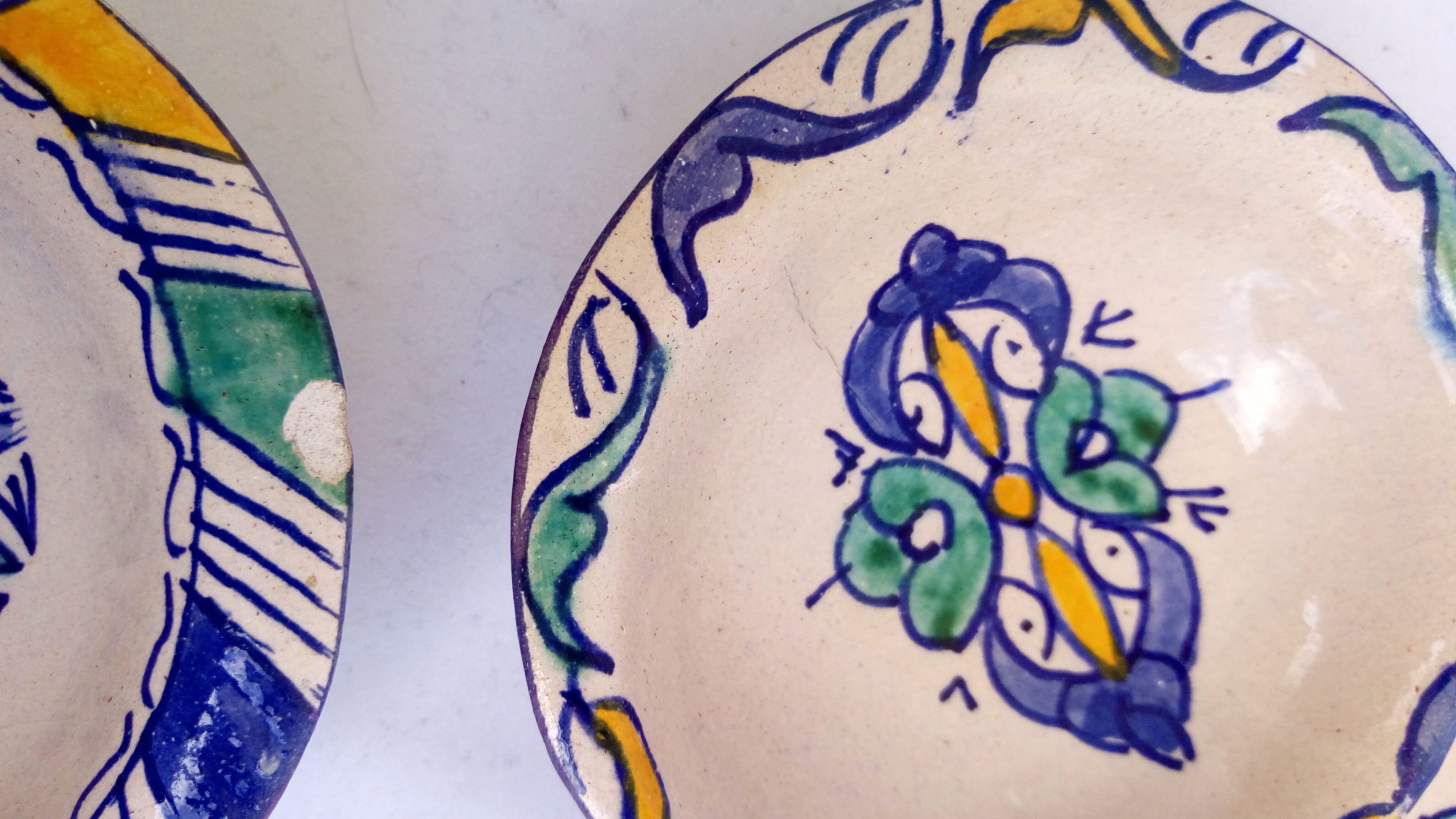 Duo of ceramic dishes from Fez in Morocco