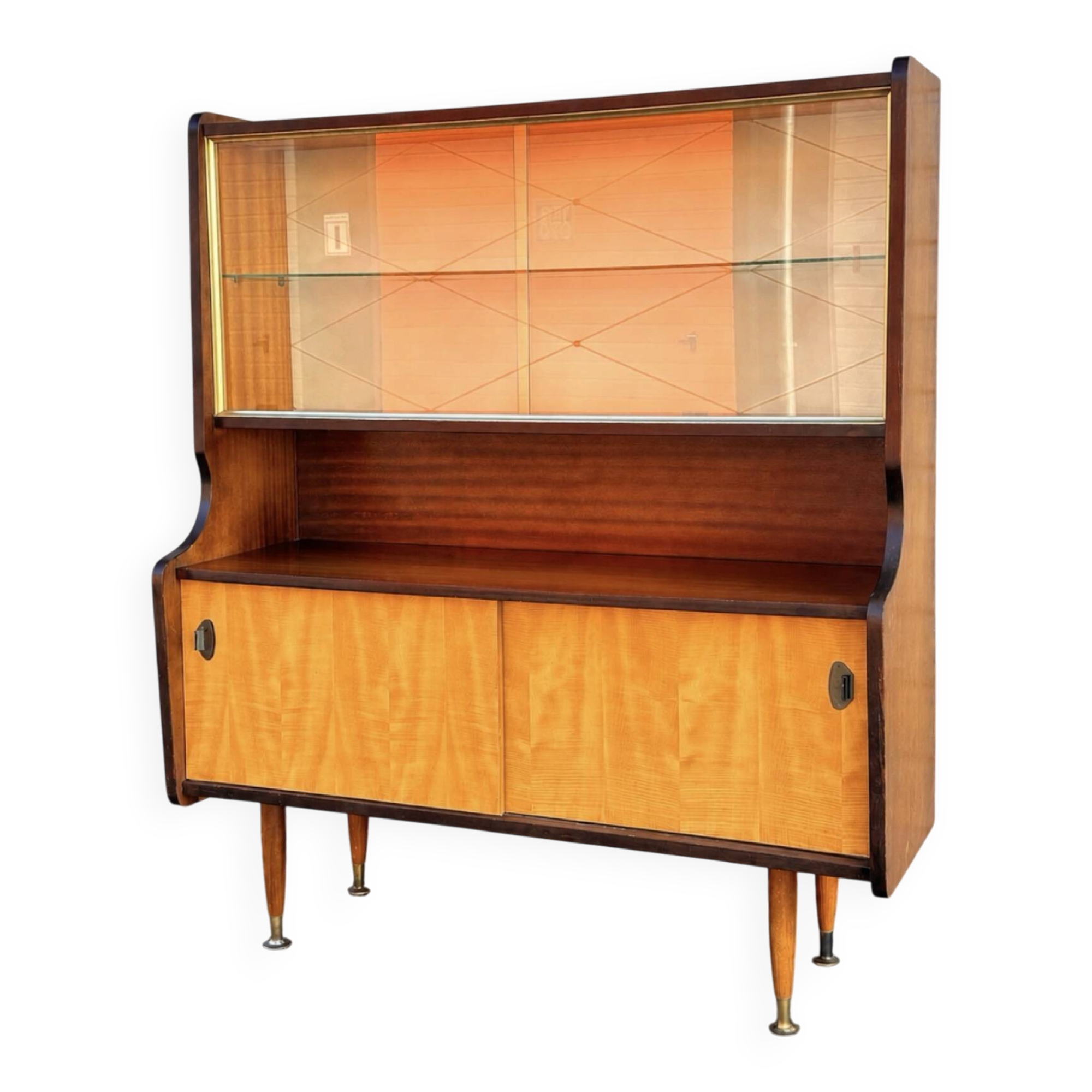 Vintage wooden display cabinet – 1960s/70s