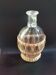vase vintage en verre demi sphere avec habillage en rotin