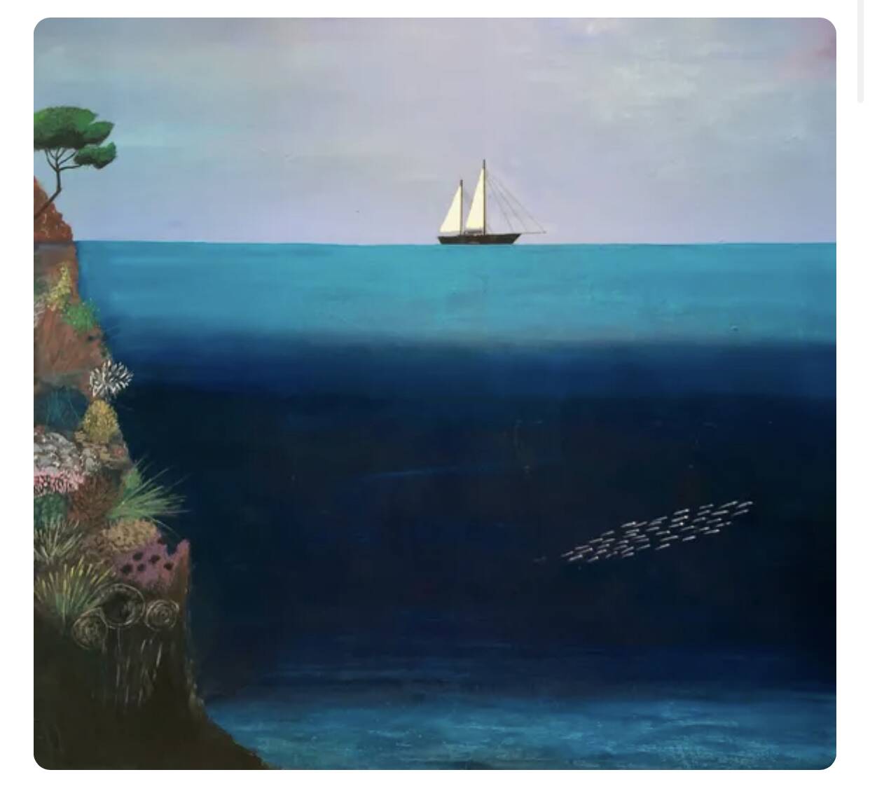 Figurative Blue Painting