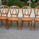 4 Louis Philippe curved wood caned dining chairs