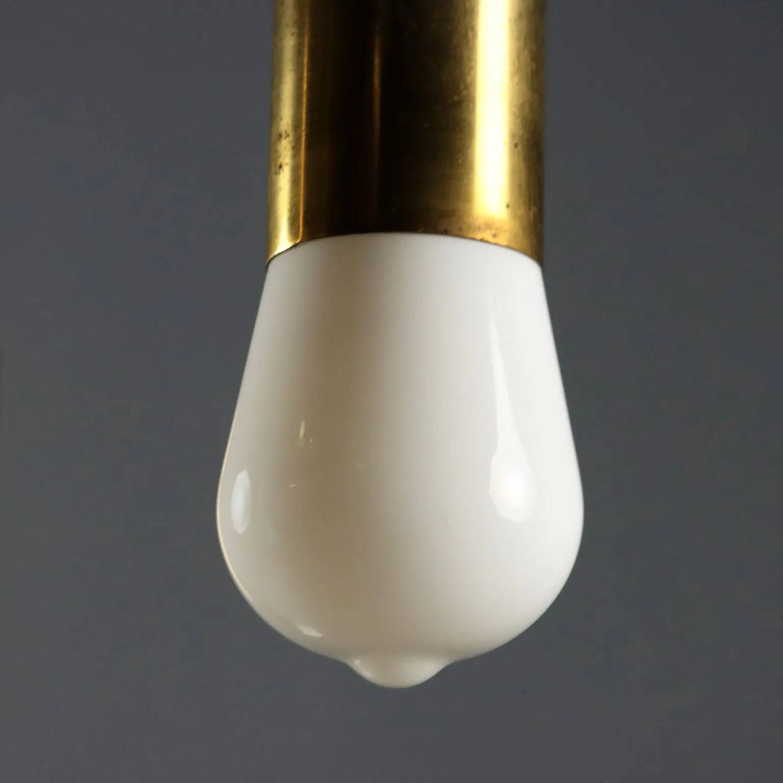 Suspension vintage en métal et laiton, design, Italie, années 1960
