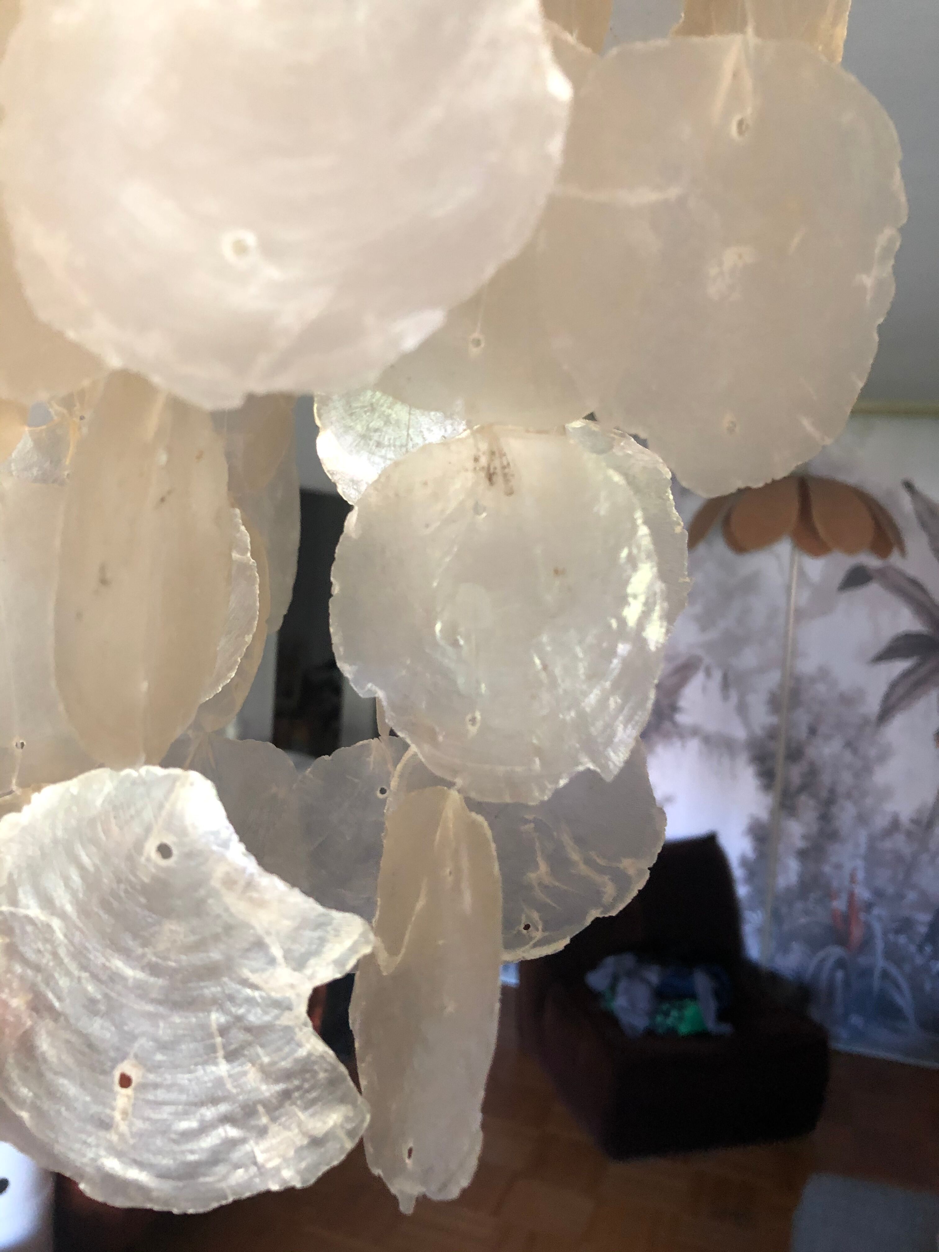 Hanging stamps in mother-of-pearl