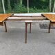 Round extendable dining table Louis XV in solid wood from the 1960s.