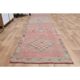 Pink Turkish Vintage Handmade Woven Wool Oushak Runner Rug 78x330