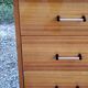 Vintage golden mahogany chest of drawers 3 drawers conical feet from the 60s