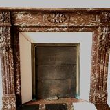 Louis XVI Style Fireplace In Speckled Red Marble 20th Century