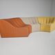 Kwok Hoi Chan "Chromatic" modular sofa in orange, yellow and cream.