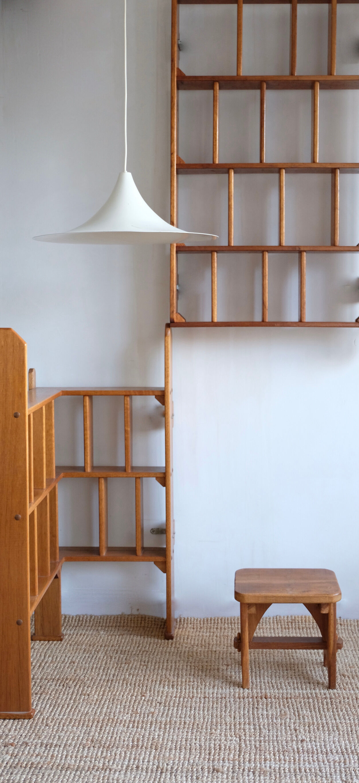 Wooden corner shelves