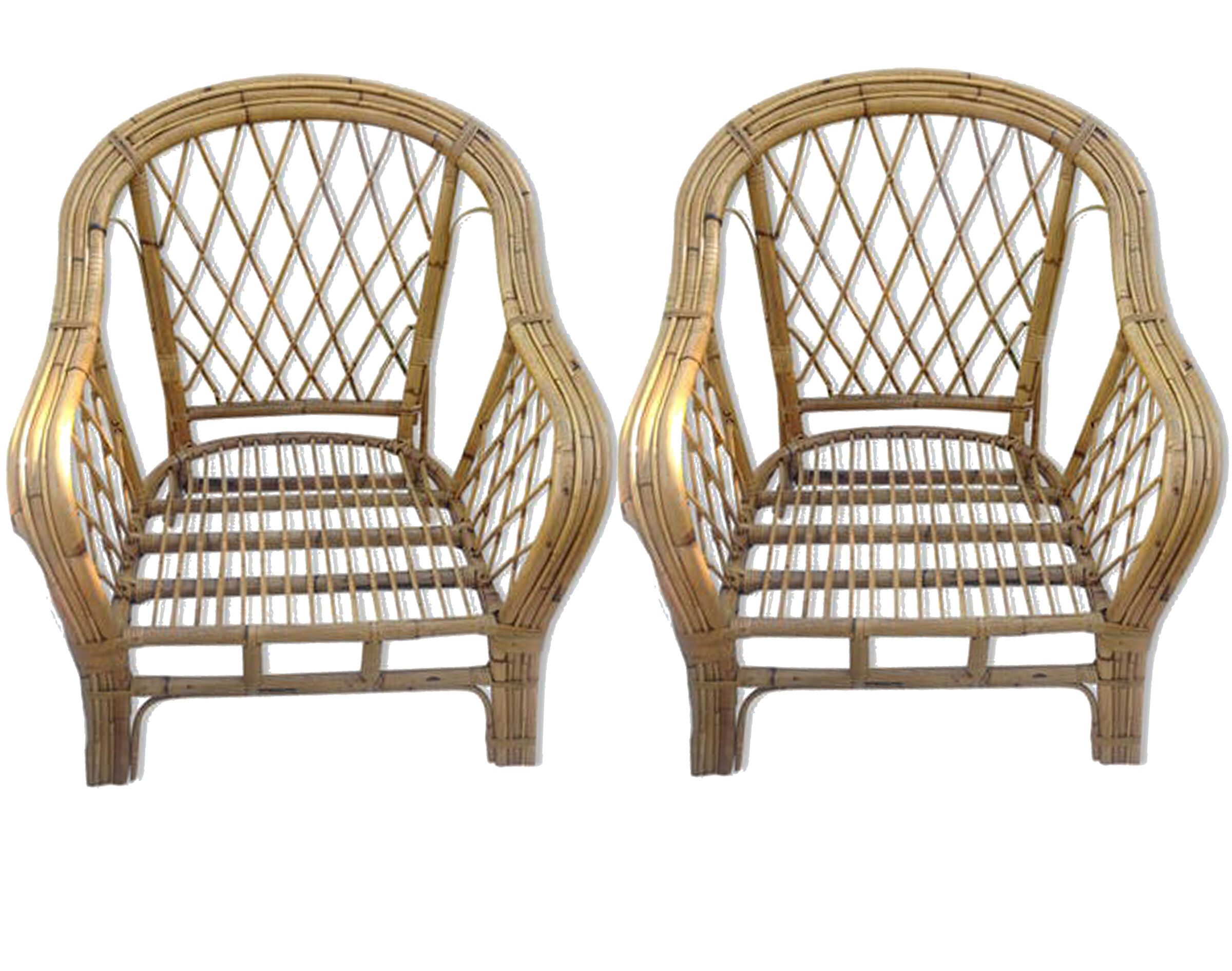 Pair of rattan armchairs