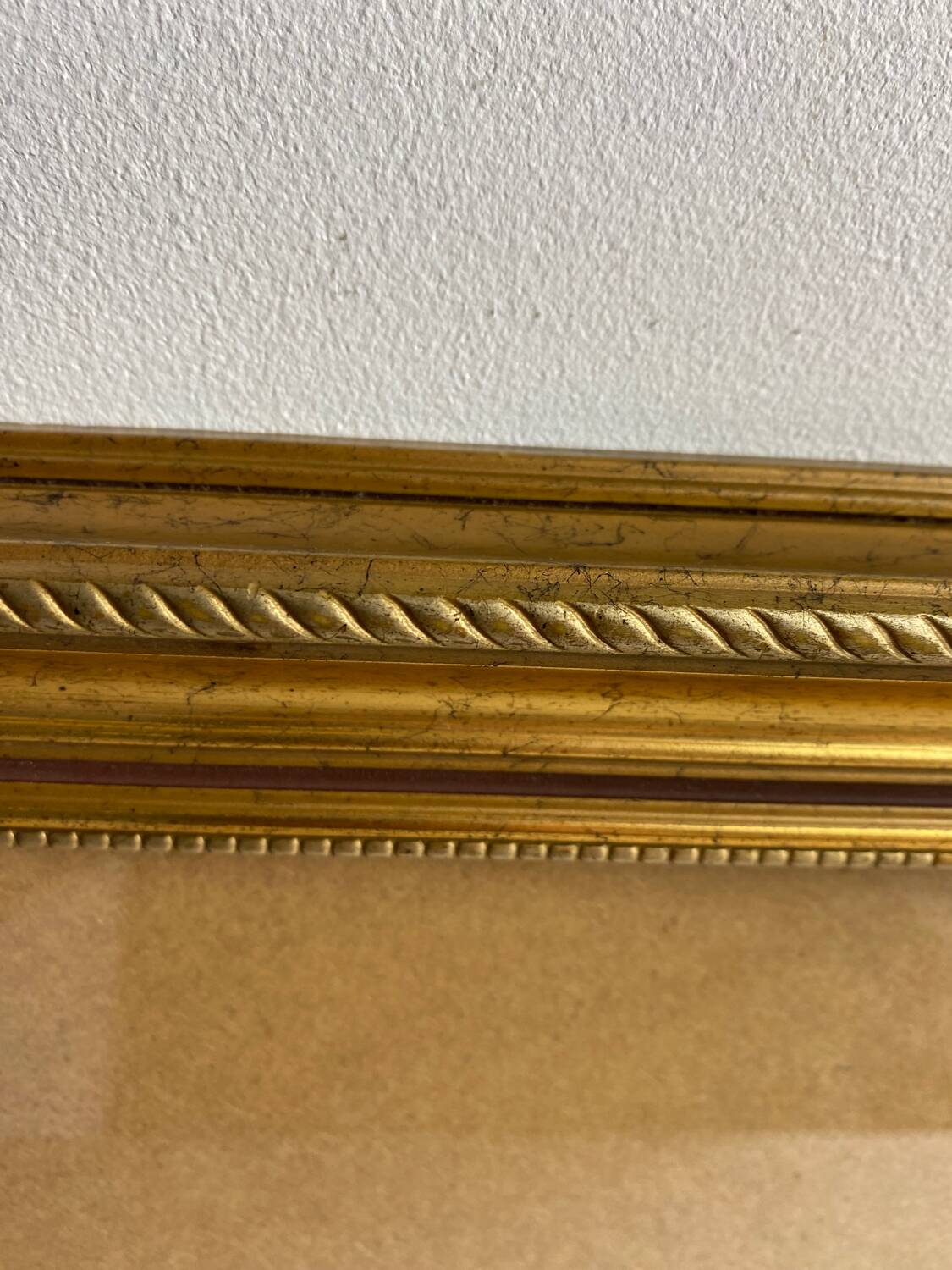 Glazed carved wooden frame