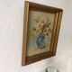 Antique framed watercolor bouquet of flowers