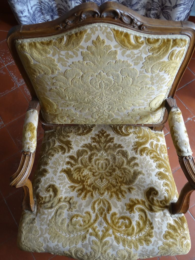 Counterpart of Louis XV period armchairs called "A la Reine"