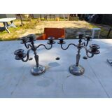 Pair of silver-plated candelabra
