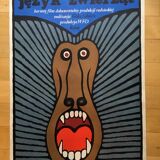 Polish movie poster “Język zwierząt” designed by A. Krajewski, 1969