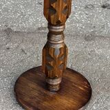 1930s carved wooden side table - oak and pine