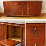 Rosewood and rosewood sideboard in the style of Jules Leleu