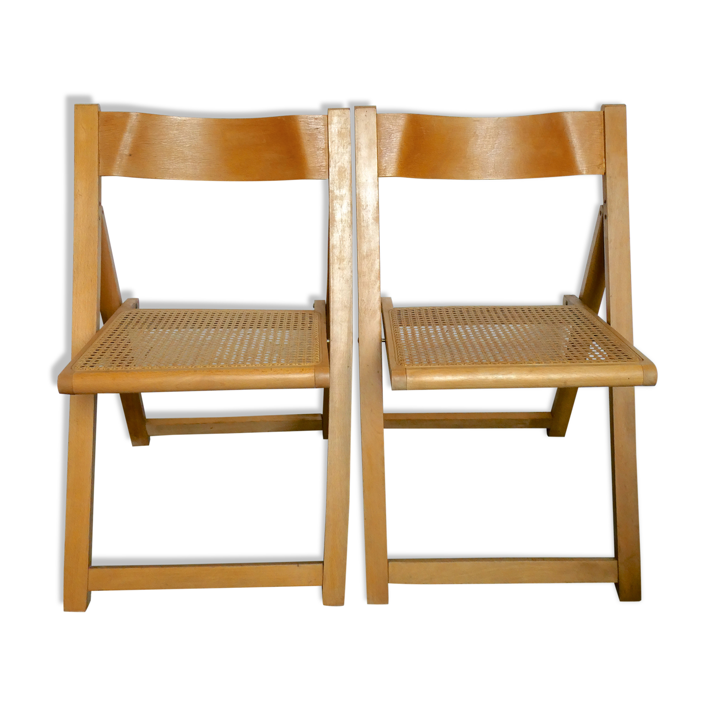 Pair of folding chairs with seat year 60 years