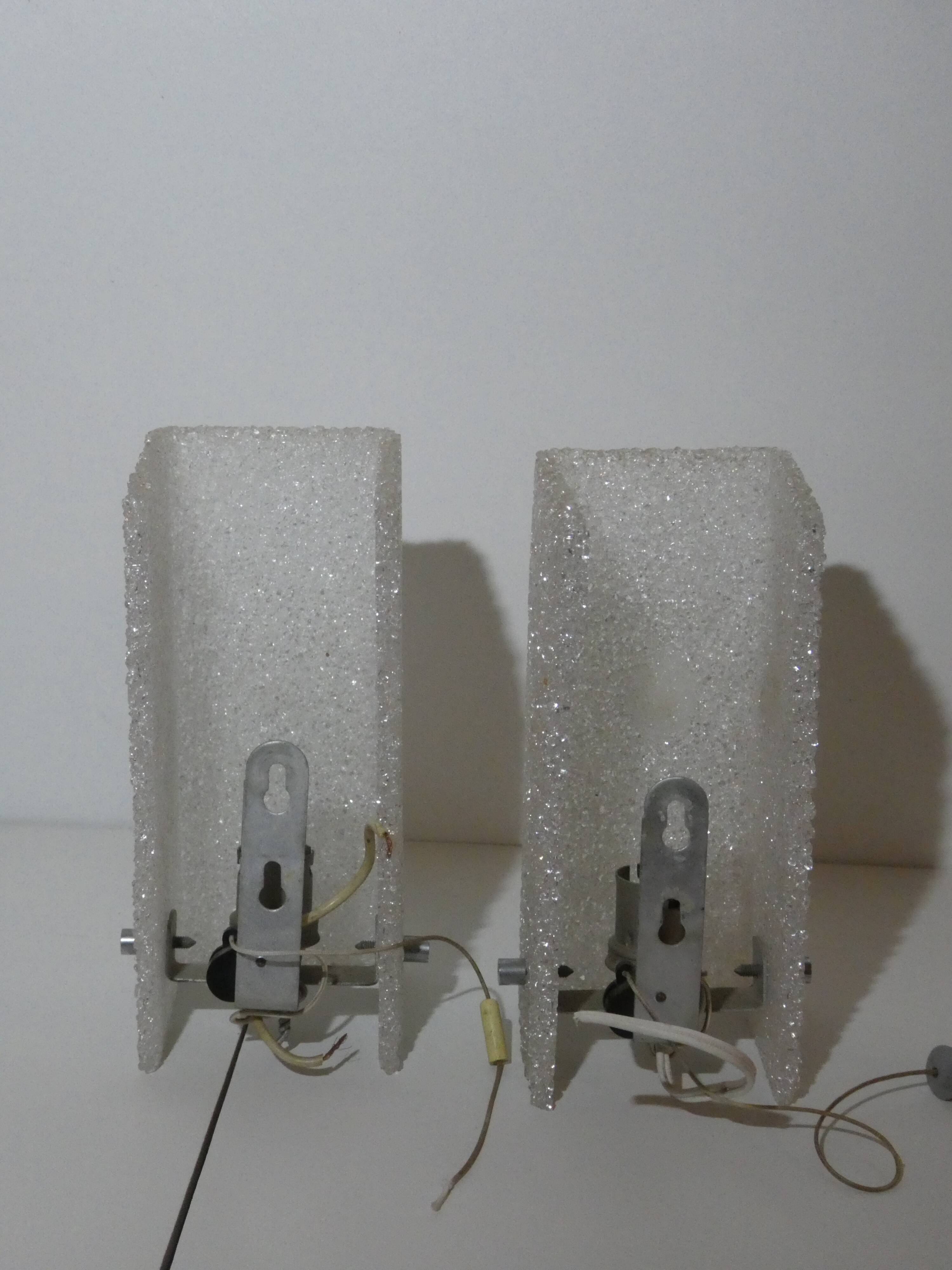 2 perspex wall sconces, 1970