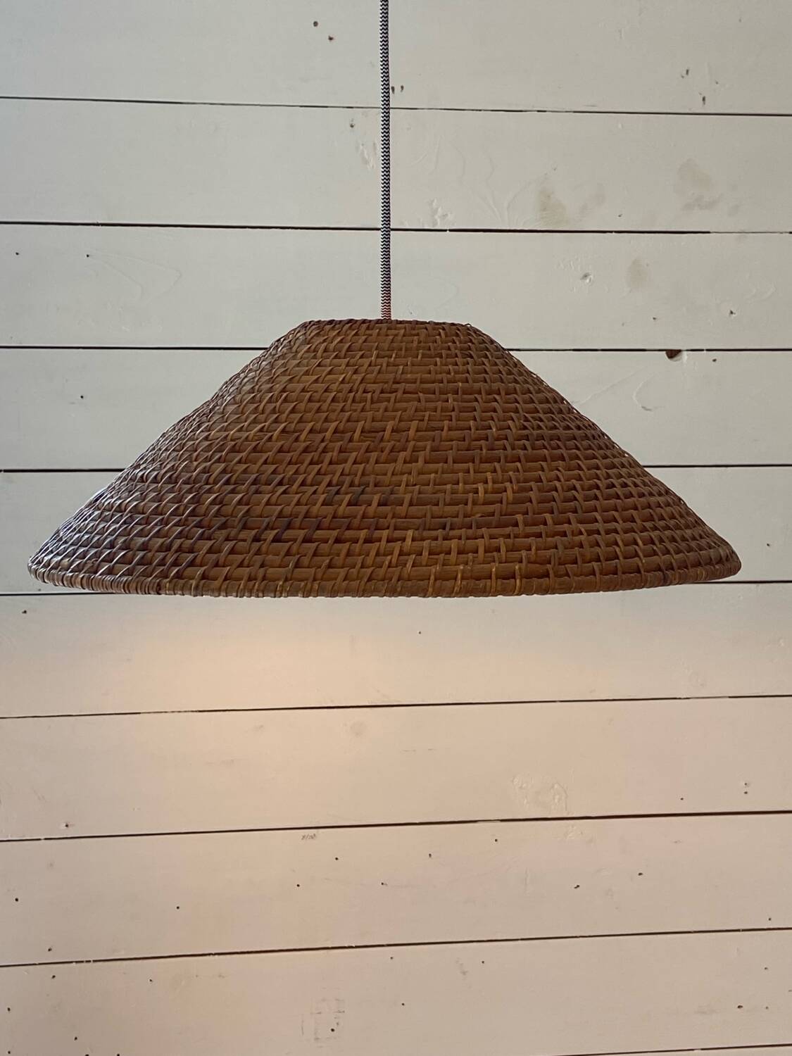 Rattan pendant lamp from the 60s