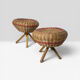 Pair of rattan stools 1960
