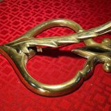 bronze and brass art nouveau lamp h 45x30 superb glass tulip 1930 elec