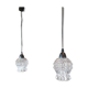 Pair of glass globe hanging lamps