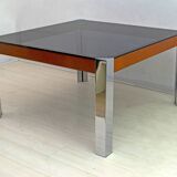 Willy Rizzo Style MidCentury Modern Italian Chrome and Leather Dining Table
