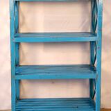 Burmese teak shelf with original blue patina
