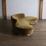 Vladimir Kagan serpentine sofa in velvet for Directional USA 1999