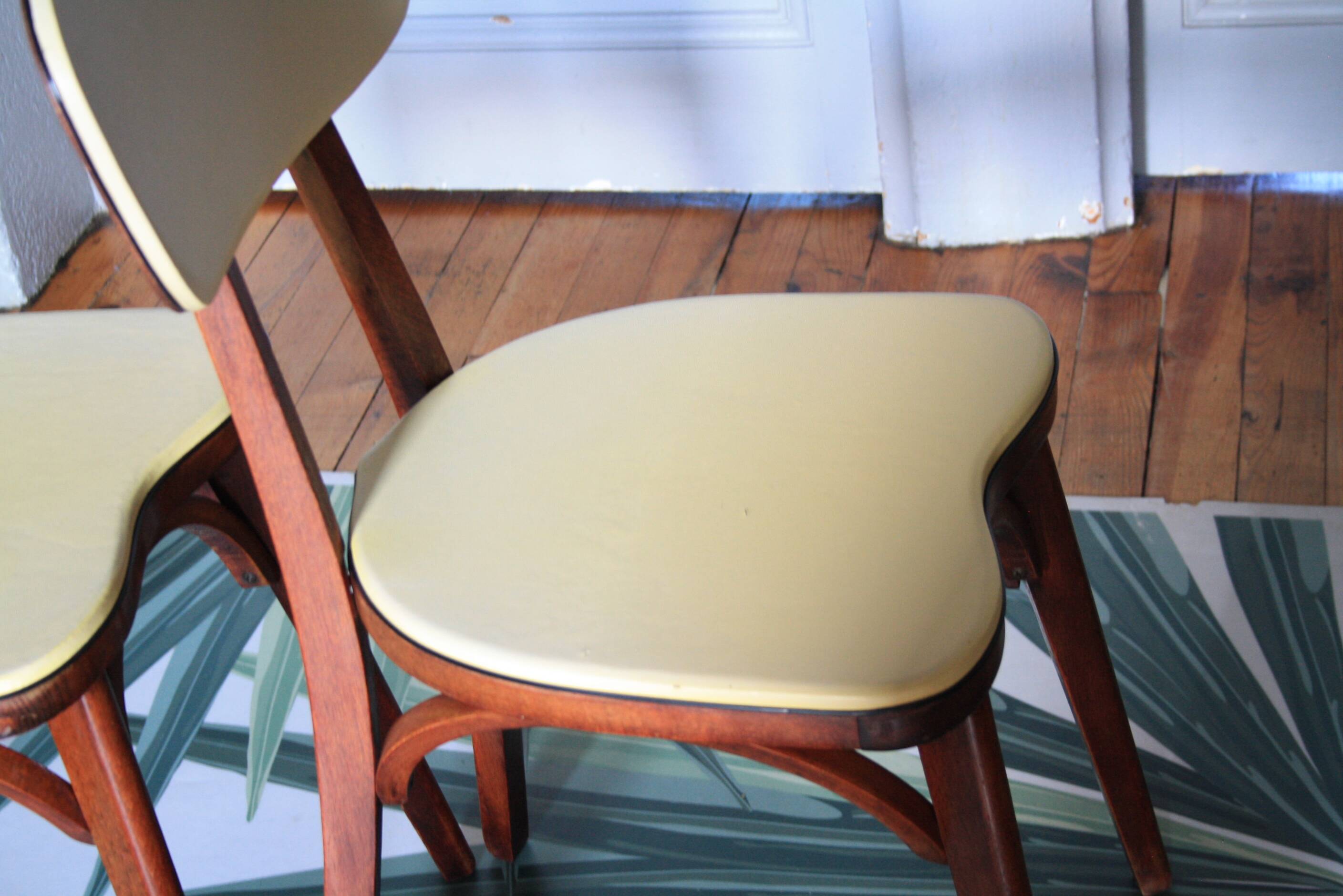 Baumann yellow heart chairs