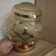 Gold table lamp in Art Deco glasswork