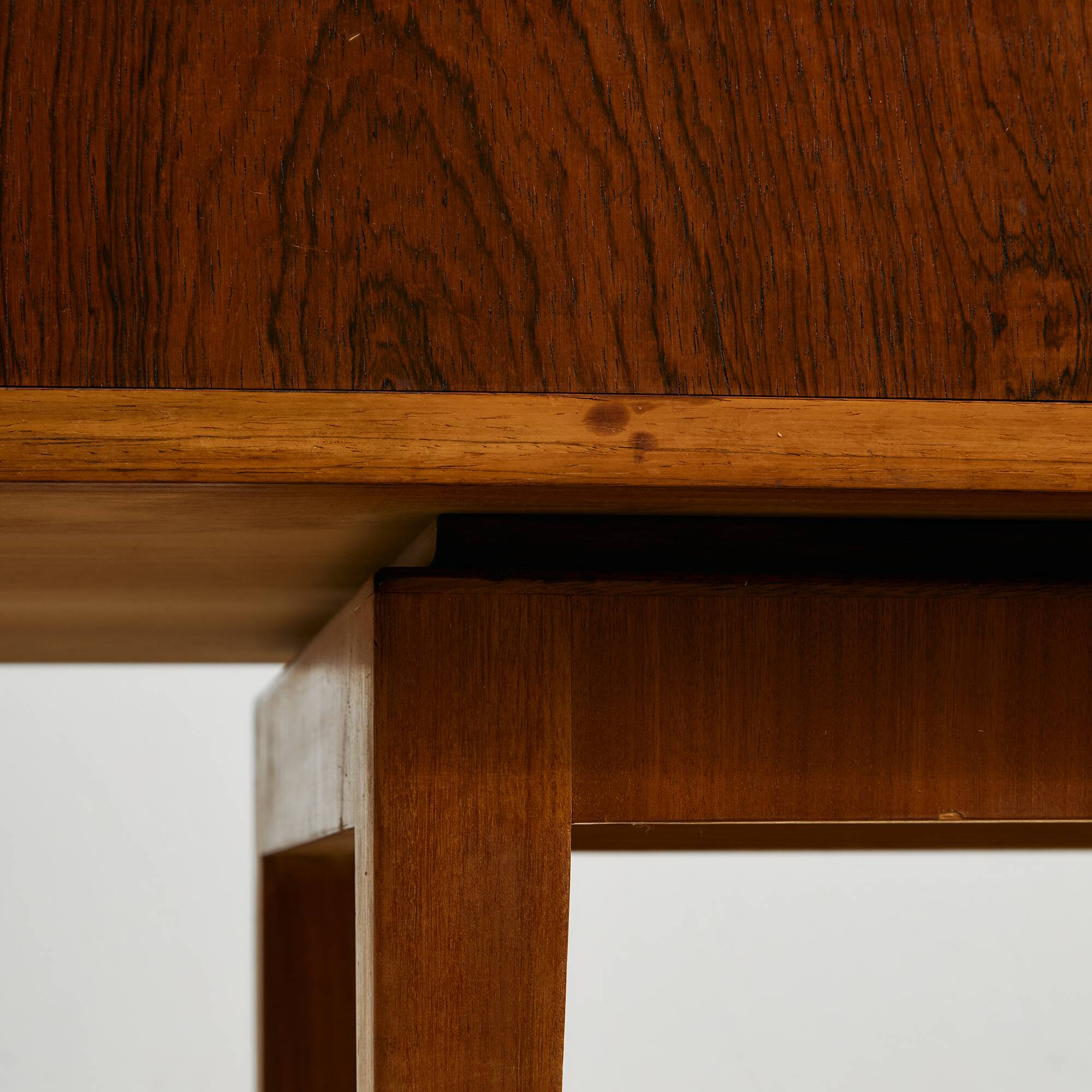 Rosewood and Teak Low Sideboard with Sliding Doors, 1960s