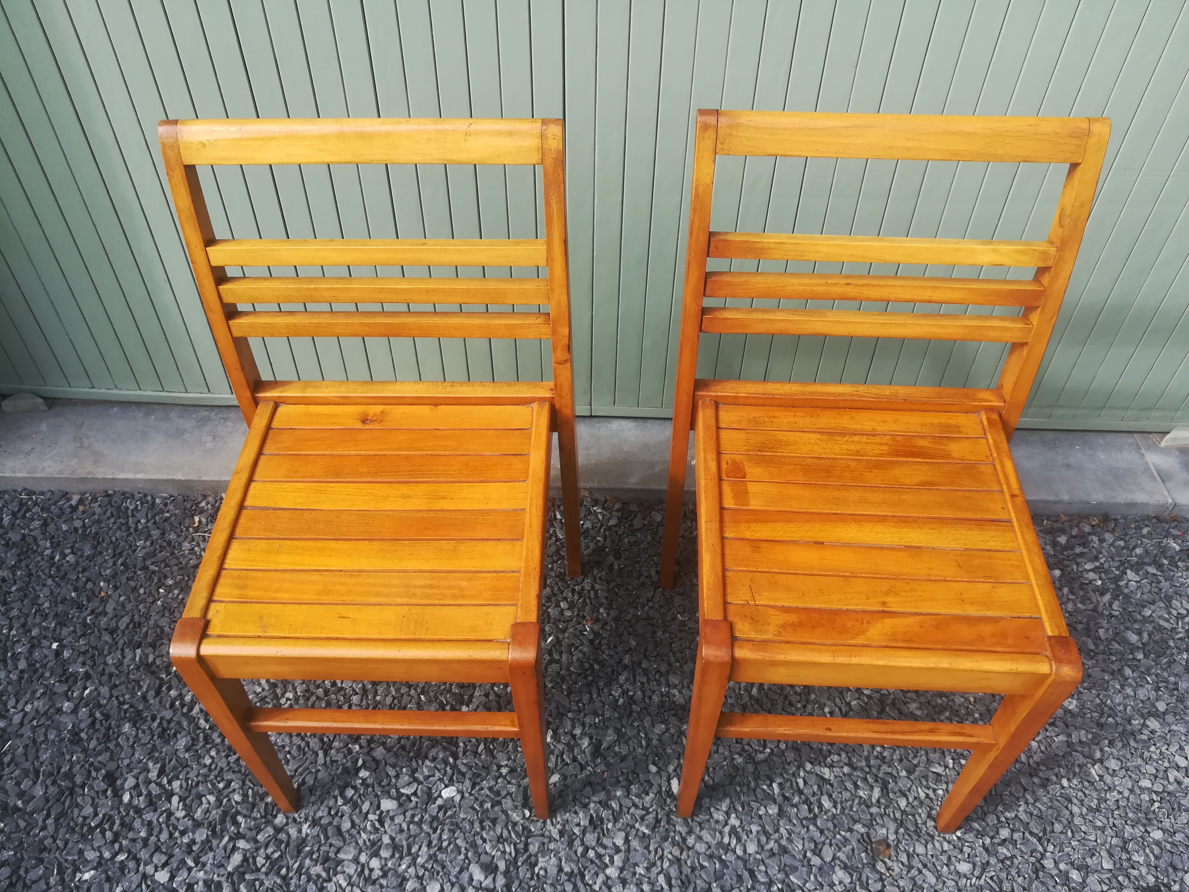 Pair of René Gabriel chairs in beech