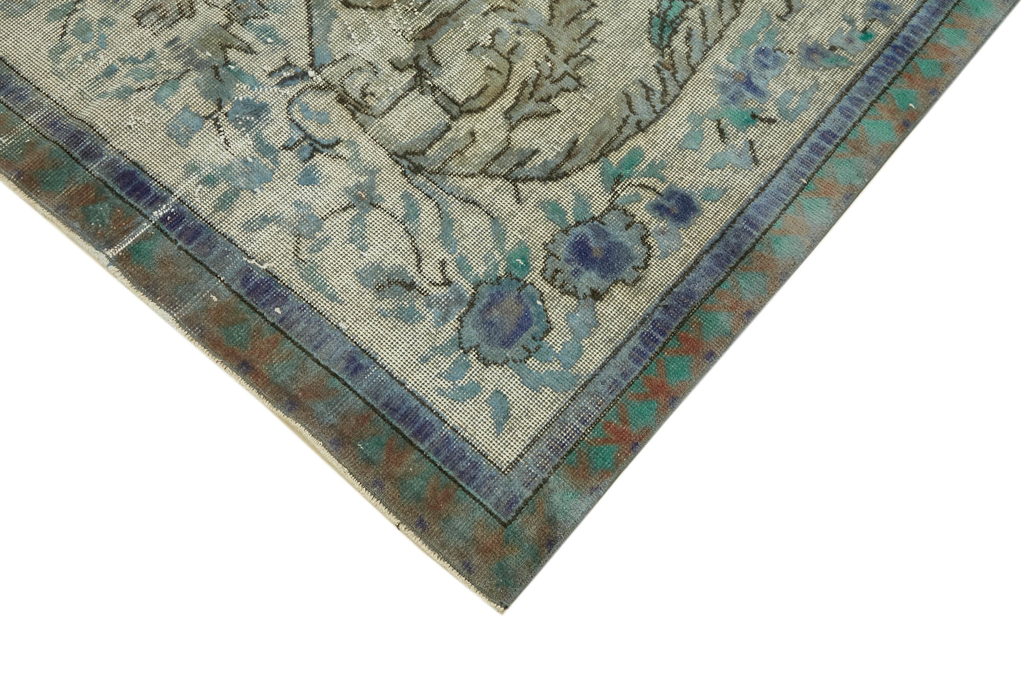 Handmade contemporary oriental 1970s 161 cm x 291 cm blue carpet