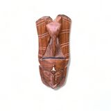 Masque africain en bois et pierre incrustée, Côte d'Ivoire 1979
