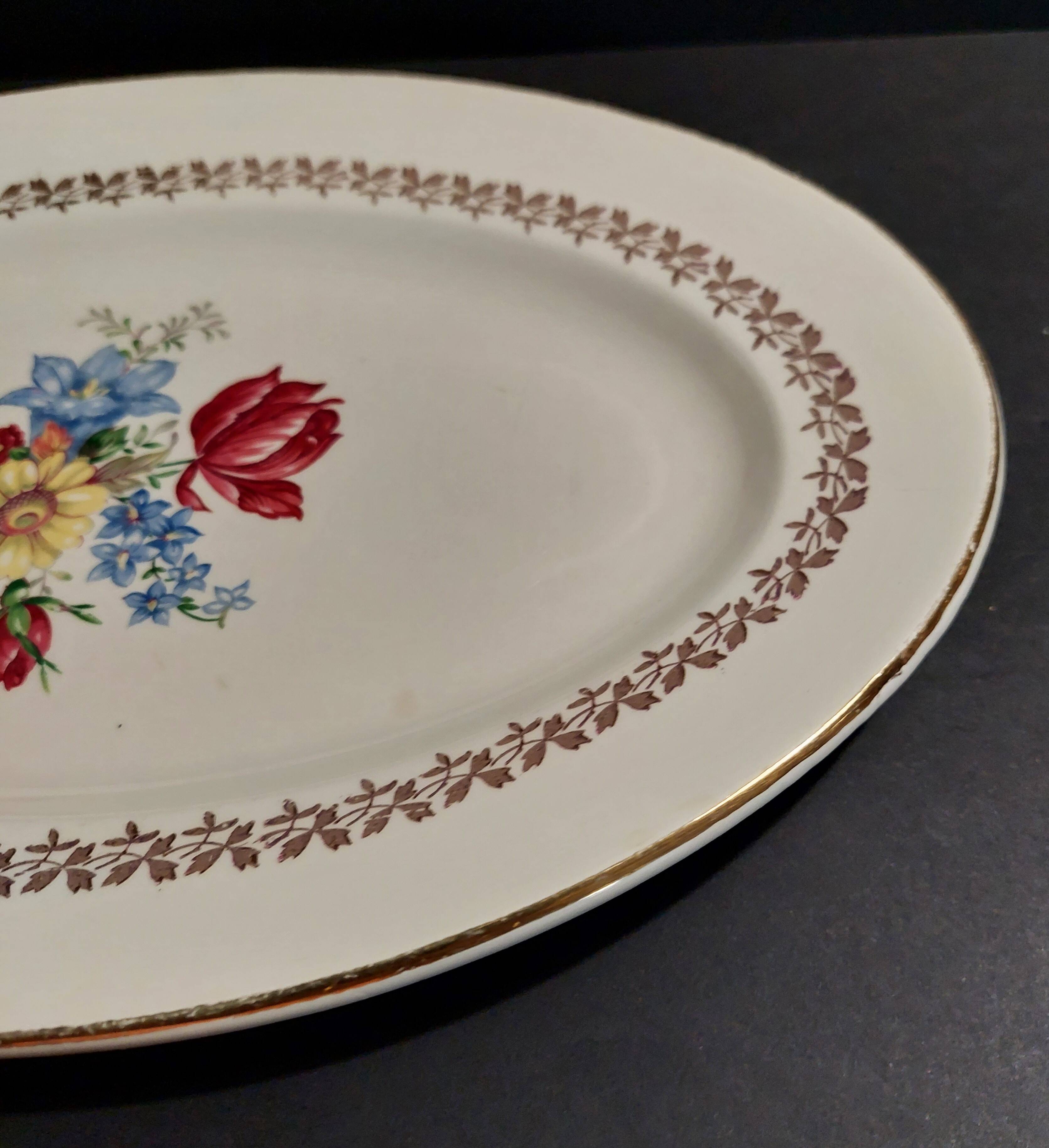 Sarreguemines oval dish early 20th century