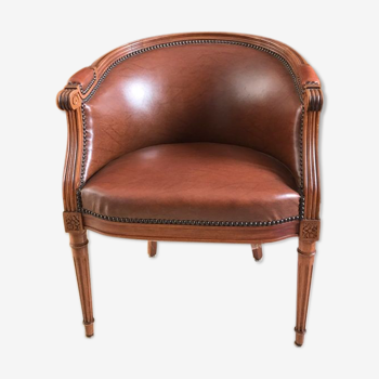 Louis XVI-style leather armchair