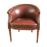 Fauteuil cuir style Louis XVI