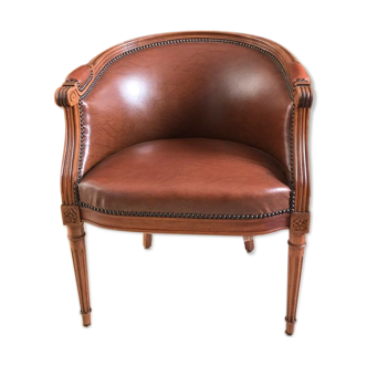 Fauteuil cuir style Louis XVI