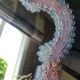 Iridescent blown glass mirror table/dressing table Murano. Floral patterns.
