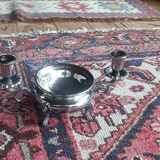 Candélabre brûle parfum en métal argenté, style Art nouveau, fin XIX