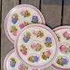 4 oyster plates 1960/70 floral decoration by MBFA Pornic