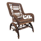 Fauteuil rocking chair en rotin