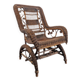 Fauteuil rocking chair en rotin