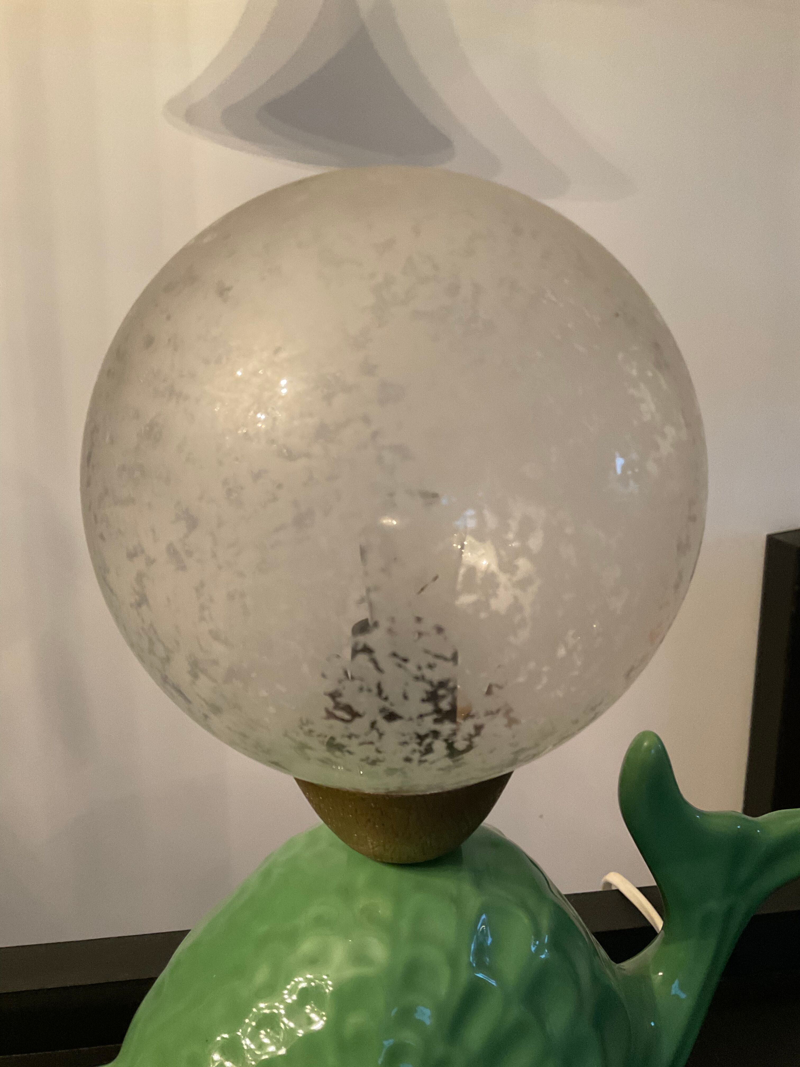 Vintage ceramic fish lamp 70s